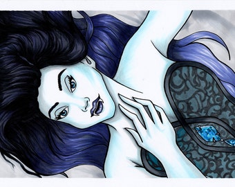 Vampire Girl Illustration, Print