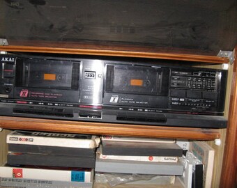 Akai Silver Double Cassette Tape Player / Recorder - HX A351W