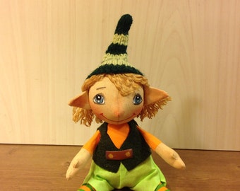 cloth doll elf little gnome custom doll rag doll scandinavian elf stuffed doll pixie elf nordic décor textile doll tomte gnome home décor
