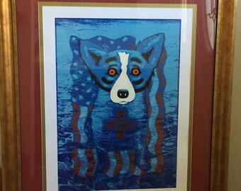 Blue Dog - George Rodrigue - We Will Rise Again - Signed Silkscreen Print