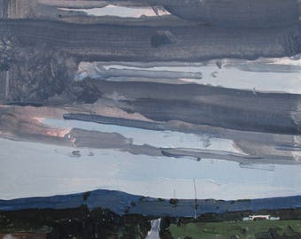 November Return, Original Canadian Landscape Painting on Paper, Stooshinoff