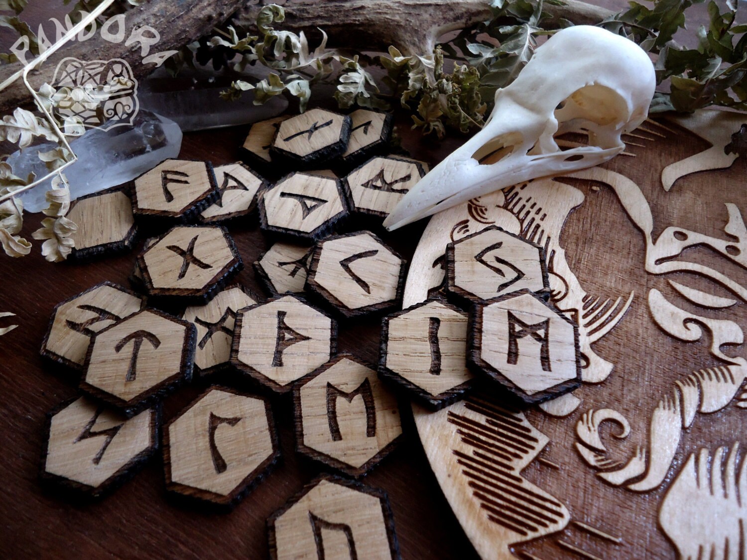 Elder Futhark Runes Oak wood blank rune