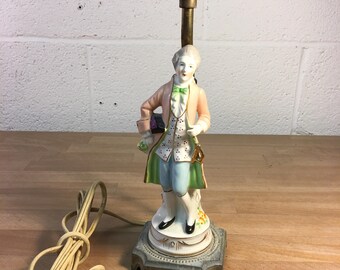 Porcelain George and Martha Lamp