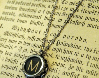 Vintage Typewriter Key Necklace- M