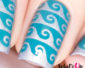 Hawaiian Waves Tape for Nails, Nail Stencils, Nautical Nails, Nail Art, Nail Vinyls