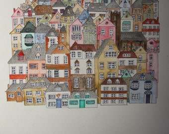 Heriot, Watercolour and Ink painting