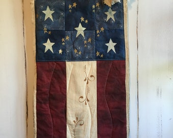 Handmade/Primitive American Flag /primitive flag /Patriotic Americana Flag/Old Glory