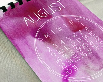 2018 Watercolor Calendar - Desk Calendar, Comb Bound, Wall Calendar, or Single Pages
