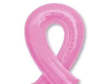 Pink ribbon Mylar Balloon breast cancer awareness month