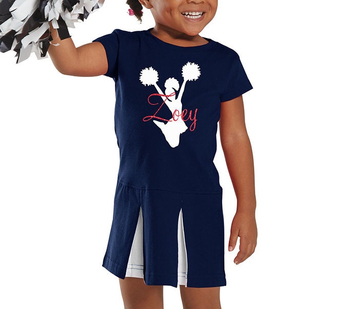 2T Personalized Cheerleader Toddler Dress Navy Blue