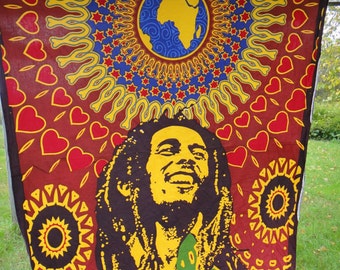One Love Bob Marley Cotton Tapestry Earth Tone Boho Hippie Dorm Room Decoration Wall Hanging