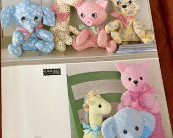 Simplicity Sewing Pattern 2613 Elephant Giraffe Pig Cat Doll