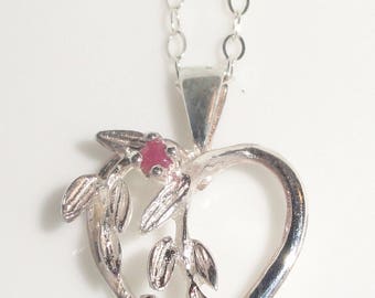 Stamped Markd 925 Dainty Sterling Silver HEART Pendant Chain Necklace