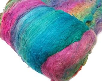 Mulberry silk Lap hand-dyed in tones of the Rainbow
