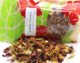 Edible Flowers, Edible Flowers for Tea, Cakes, or Baking, Cake decorating, herbal tea, flower sprinkles, cake decorating, dried flowers