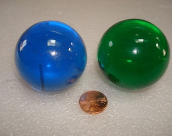Set Of Two Antique / Vintage Glass Balls