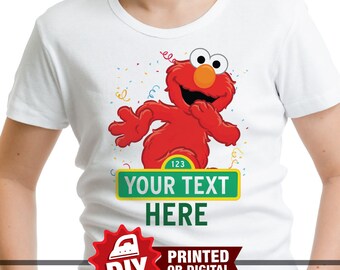 DIY Printable Sesame Street Iron On Transfer, Custom, Plaza Sesamo Iron on Design, Elmo Shirt, Sesame Street Party Shirt, Elmo Party Shirt
