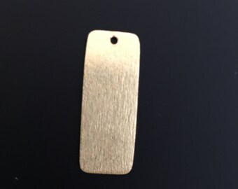 15 Pcs. of Stamping Bar/Rectangular Charms/Pendent in two colors (Gold Finish and Silver Plated) Brushed Finish, Rounded Edge, Size: 27X10mm