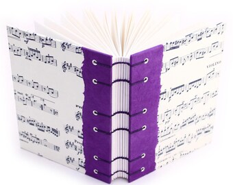Music Journal - handmade by Ruth Bleakley - Purple - 160 Page Unlined Journal