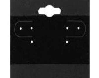 Plain Hanging Earring Cards 2 inch 100 cards per package Black Flocked BX561 fnt