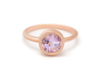 Amethyst in Rose Gold Gemstone Ring - Rose Gold Ring - Gemstone Ring - Sizes 4.5, 5, 5.5, 6, 6.5, 7, 7.5, 8, 8.5, 9, 9.5 and 10