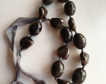 Necklace - very chunky ceramic pebbles necklace