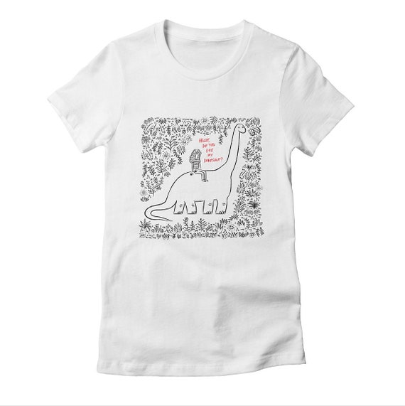 Hello, Do You Like My Dinosaur? - Women's fitted T-shirt / Tee - white - heather grey - cancun - natural - Women's Apparel