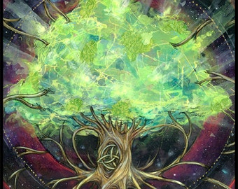 Irish Art - Celtic Life Tree - Celtic Art - Wall Art - Tree of Life - Celtic Life Tree by Black Ink Art