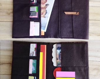 B6 travelers notebook insert with pockets 16 colors felt fabric file: 6 card holders 2 regular pockets 2 long cases 1 envelope All size!