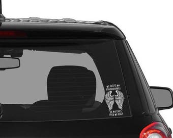 My Dad is My Guardian Angel Car Decal - Vinyl Car Decal - Remembrance Gift