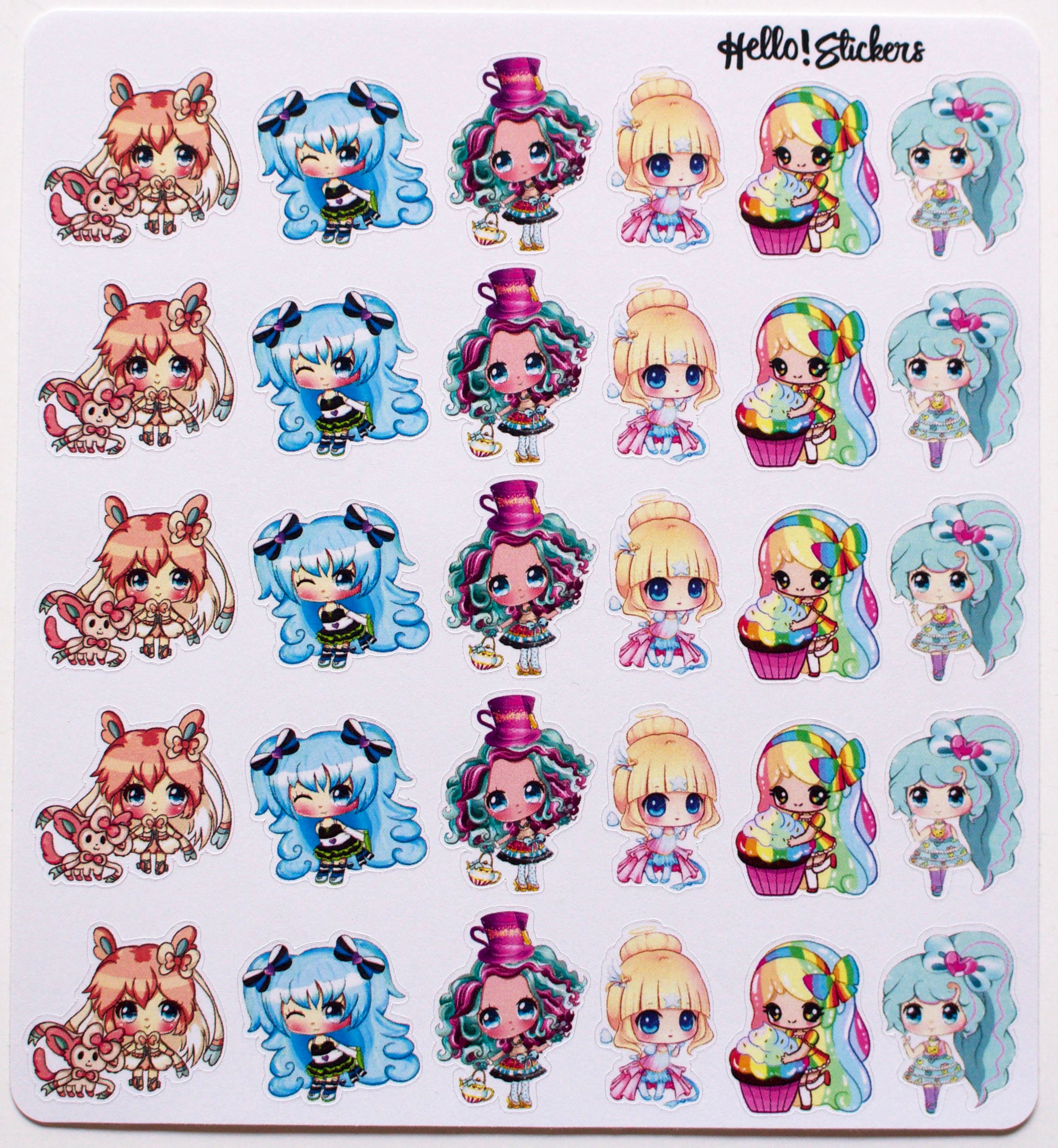 Cute Chibi Girls Stickers For Planners Calendars Charts