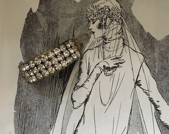 Rare Vintage Art Deco Rhinestone Hairslide