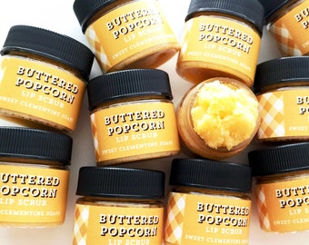 Popcorn Lip Scrub, Lip Balm, Lip Polish, Avocado Butter Polishing Buttered Popcorn Lip Scrub