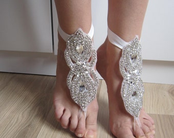 Rhinestones Barefoot sandals/ Wedding shoes, foot jewelry, bridal rhinestones anklet, beach scandals,New style