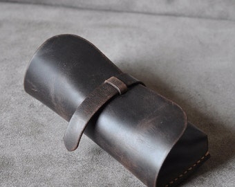 Handmade Vintage Leather Glasses Case -sunglasses cover-eyewear holder