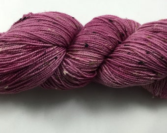 hand dyed sock yarn, donegal tweed sock, superwash merino and NEP, colorway BLUSH