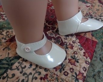 White Mary Jane Doll Shoes for 18" Dolls- Fits American Girl Dolls