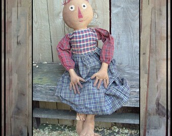 SALE mailed paper pattern Primitive folk art raggedy soft sculpted feet individual fingers rag doll HAFAIR OFG faap 300