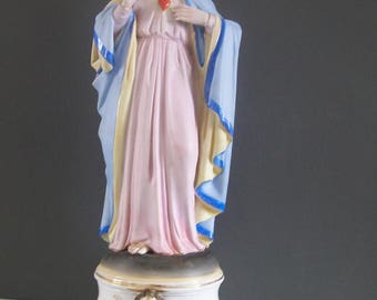 Antique Religious Statue / Superb Large Bisque & Porcelain "Figure of Jesus"