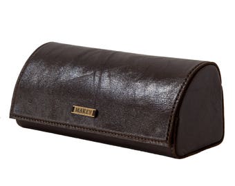 Brown 100% leather case Eyeglasses case Leather Sunglass Case Glasses Case Leather Case Glasses Protector Sunglasses Case
