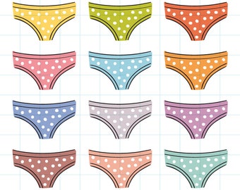 Polka dot panties clipart - Hand drawn instant download PNG graphics - 0013