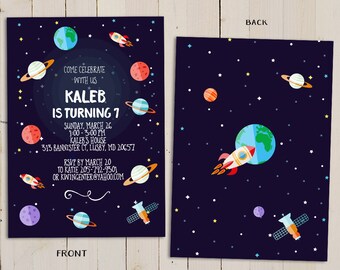 Planet Birthday Invitation Space Themed Birthday Party