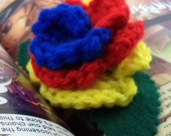 Crocheted Rose Barrette - Hero (SWG-HB-HEFC01)