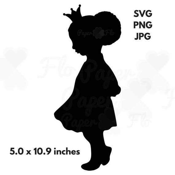 Download Black princess silhouette girl afro puff SVG girl princess ...