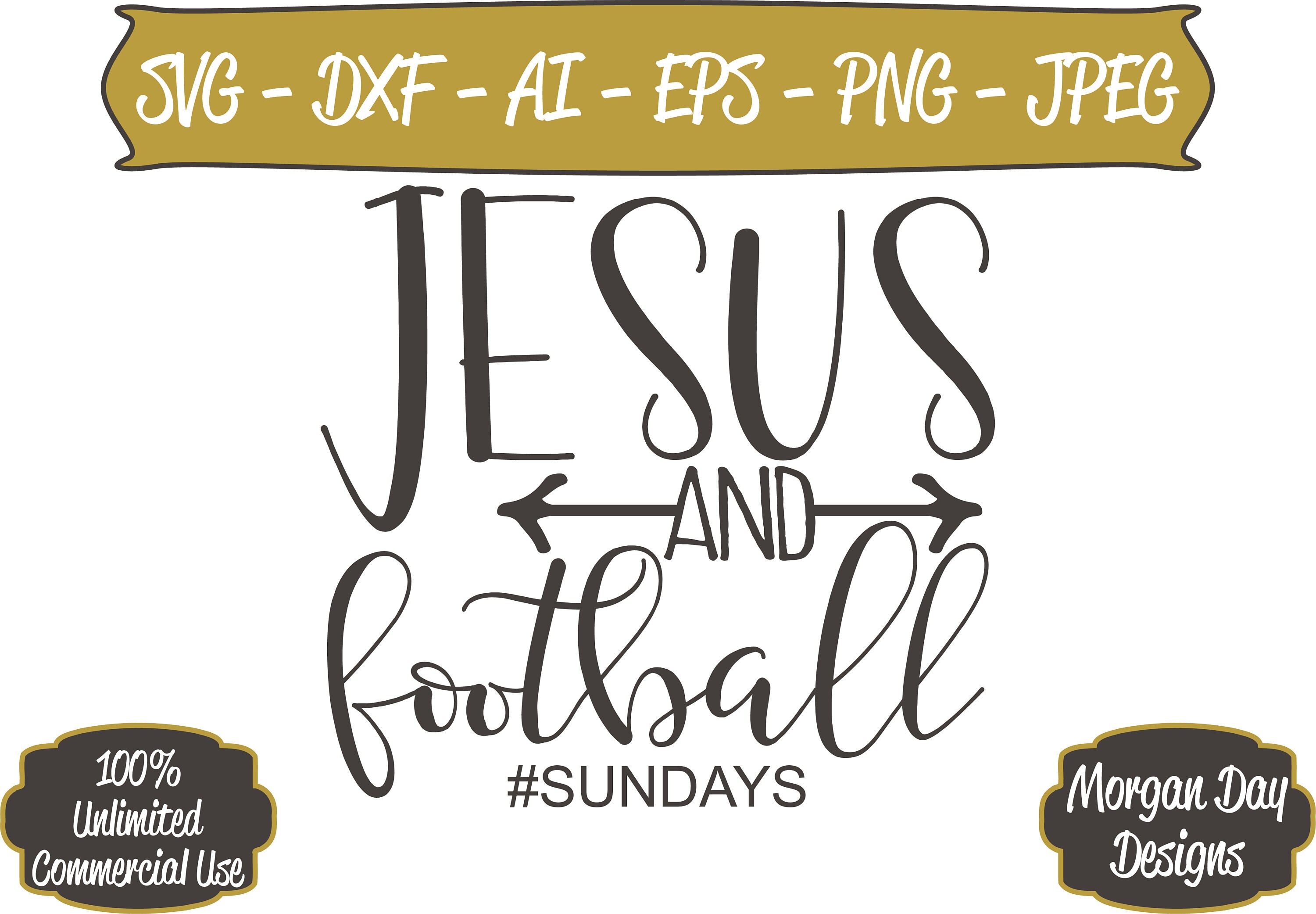 Jesus and Football SVG Football SVG Files for Silhouette