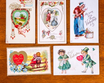 Antique Valentine Postcards: USA SET #2
