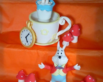Alice in Wonderland Edible sugar paste decoration cake topper birthday