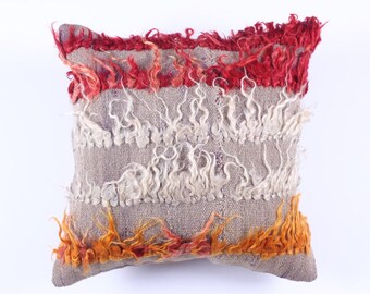 VINTAGE Wool Pillow Case - VINTAGE Turkish decorative kilim pillow cover,16''X16'', Bohemian Home Decor, cushion cover