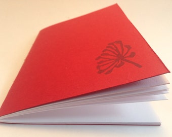 Handmade notebook, blank notepad, sewn spine blank journal, handprinted notebook