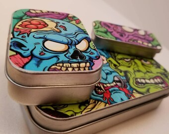 Small, Medium, and Large tin trio . . . Zombie brights